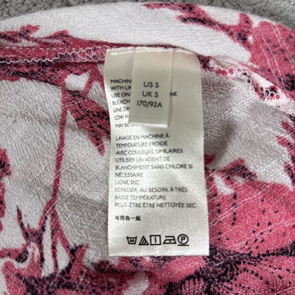 Free People Size S French Quarter Ivory Floral Print Wrap Mini Dress Bohemian - Picture 13 of 14